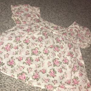 Forever 21 Pink Floral Crop Top